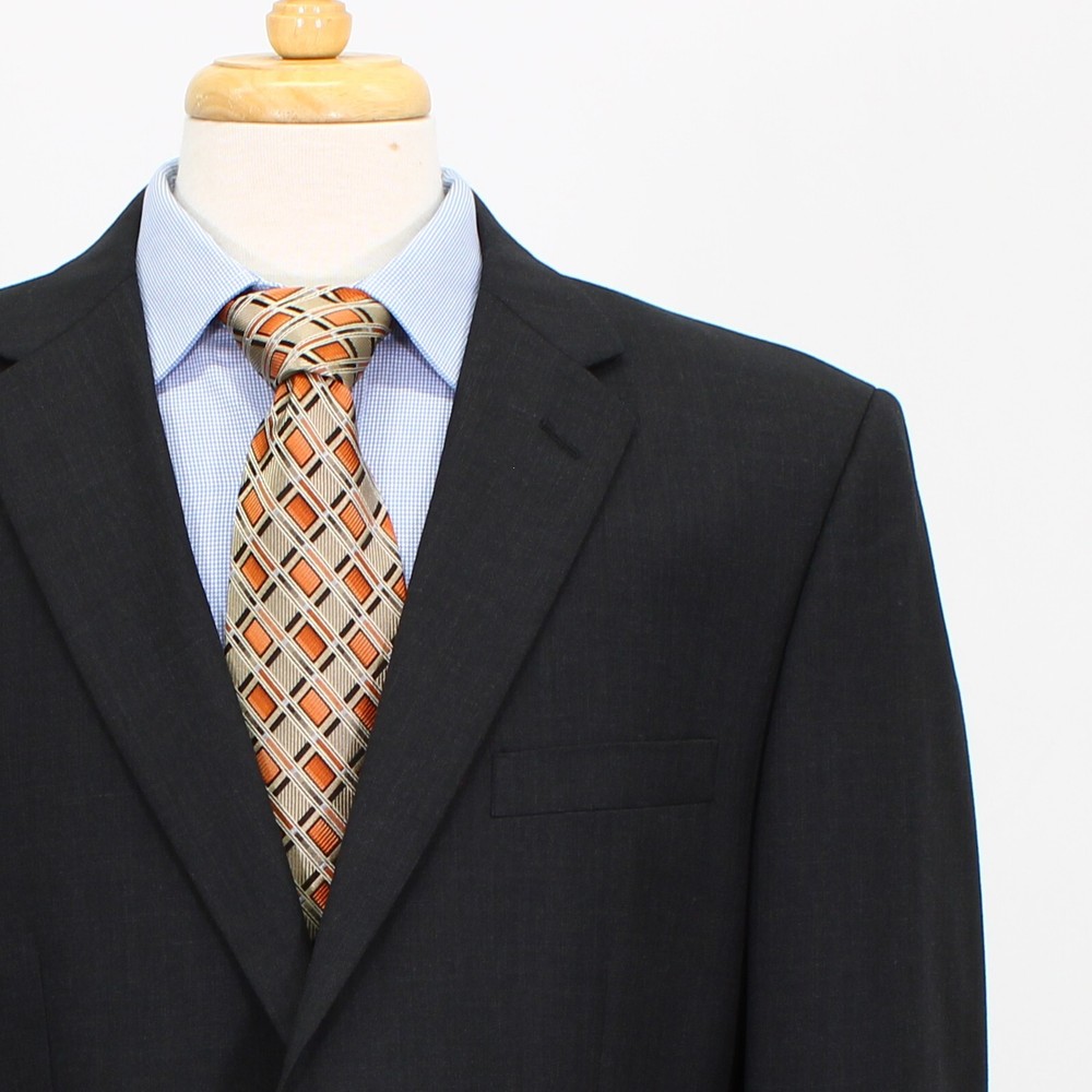 Pronto Uomo 42L Gray Sport Coat Blazer Jacket Solid 2B Wool