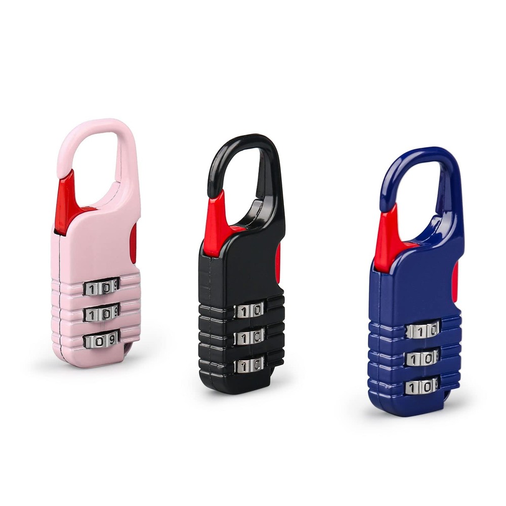 3 Pcs Mini Padlocks with 3 Digits Combination for Diary Backpack Luggage