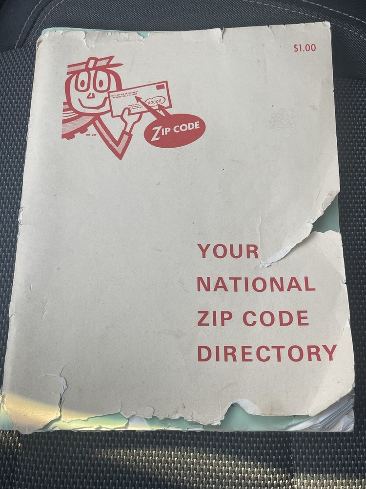 Vintage, Original Post Office Issue, Early 1960's Mr. Zip Code Directory, PBack