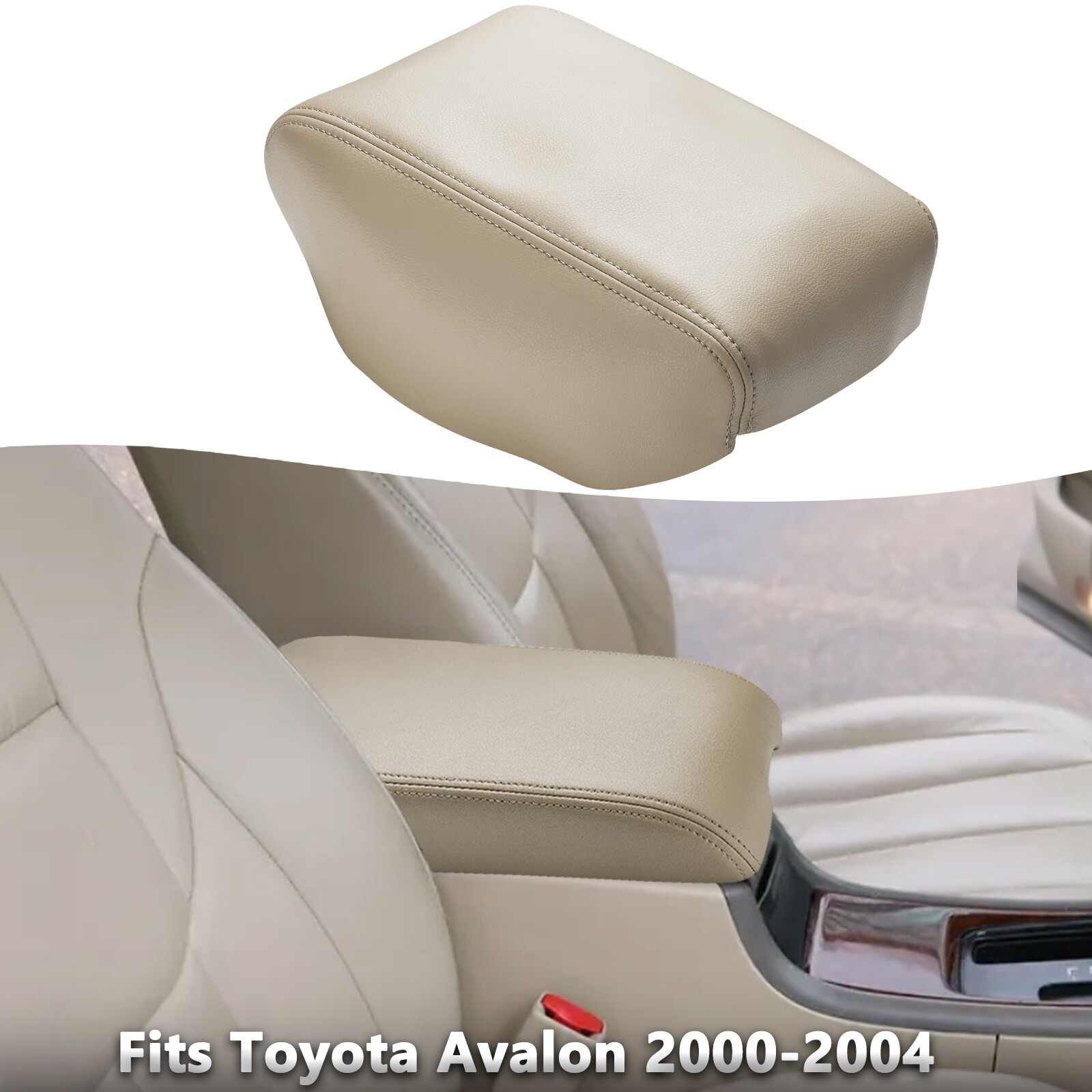 Fits 2000-2004 Toyota Avalon Leather Center Console Lid Armrest Cover Beige Tan