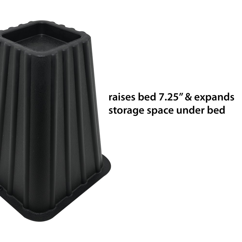 Heavy-Duty Tall Bed Risers Home Management Create Under Bed Storage Space 4-Pack