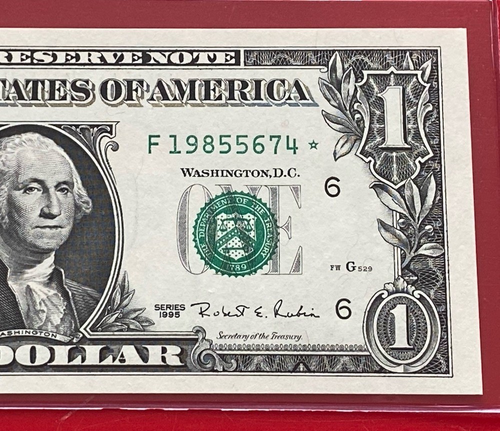 1995  STAR NOTE $1 Dollar Bill ( ATLANTA ) (FW ) UNCIRCULATED