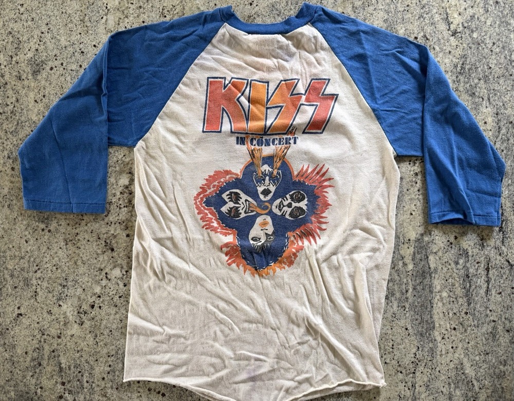 KISS 1977 RARO TOUR CONCERT SHIRT GENE PAUL ACE PETER AUCOIN VINTAGE VERY RARE!
