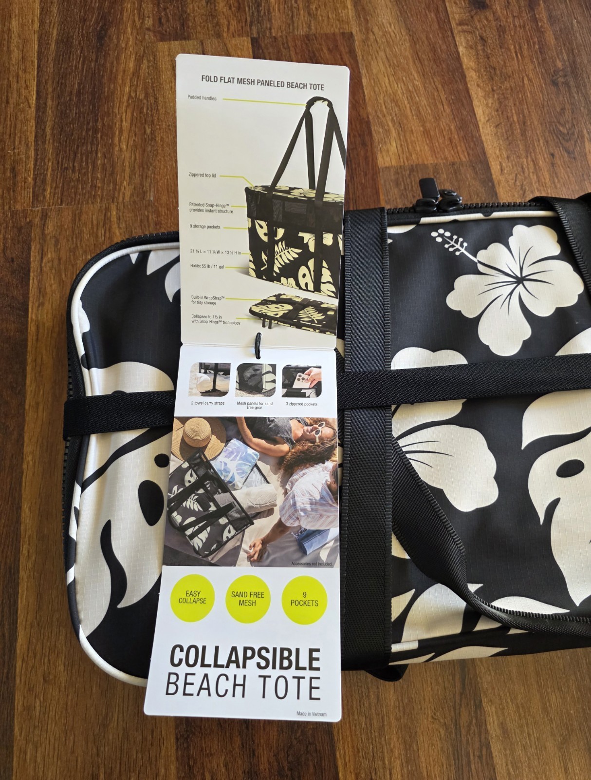 Aloha Collection CleverMade Costco Collapsible Beach Tote Bag Set of 2