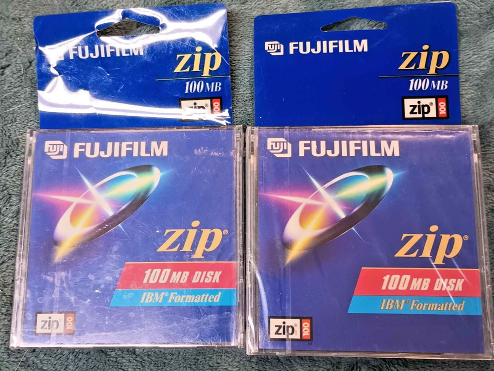 Fujifilm 100MB Zip Disk - IBM formatted Blue 2- Pack New and Sealed