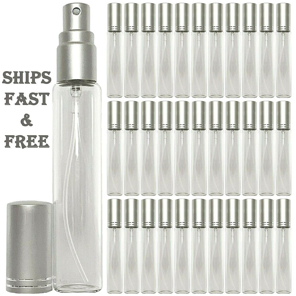 15ml Empty Perfume Glass Bottles Silver Spray Decants Top Quality Atomizers