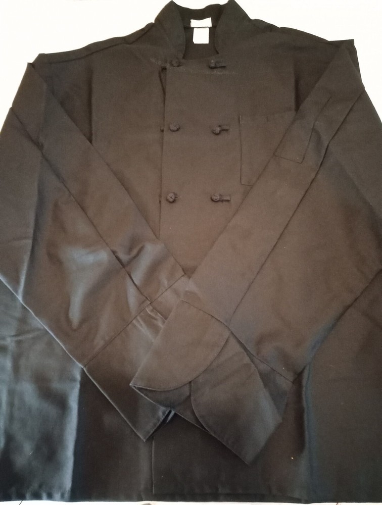 Fame C10f 10btn Chef Coat Black 3xl With Cap New