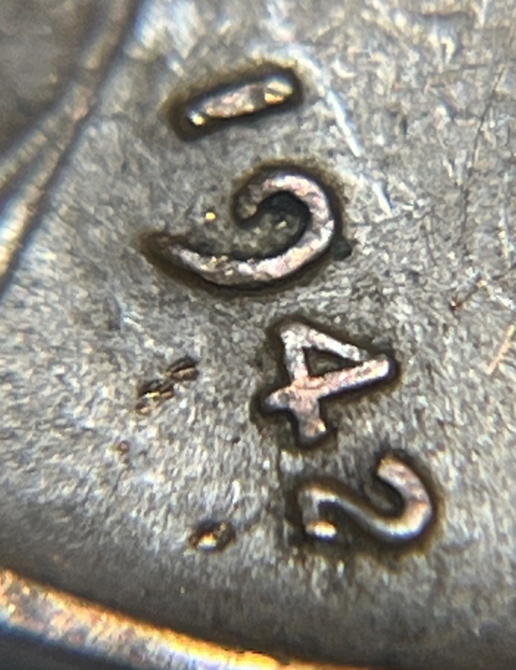 1942 Wheat Penny Error Deformed 2 Date Error