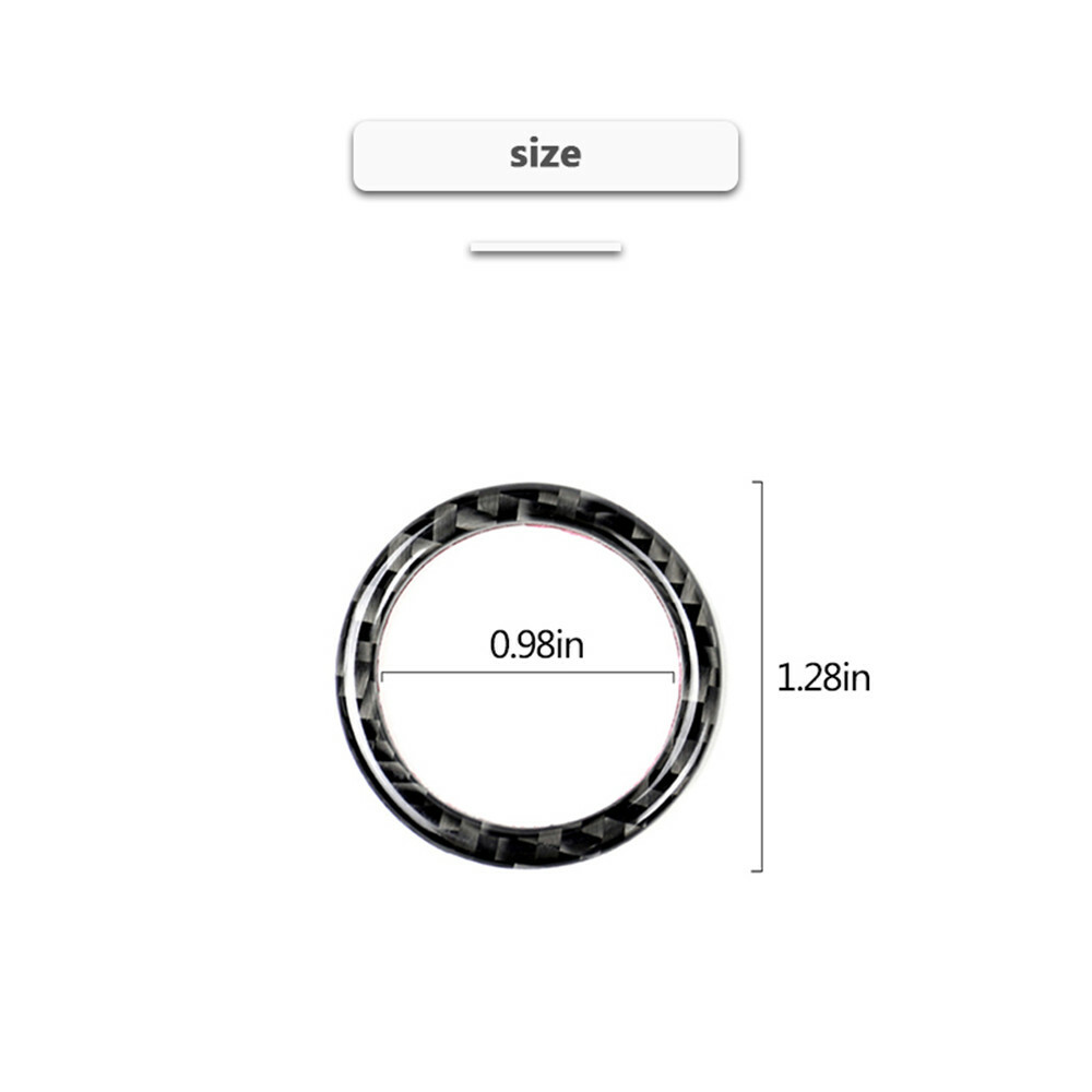 Carbon Fiber Car Engine Start Stop Push Button Ring Trim For BMW E92 E93 E90