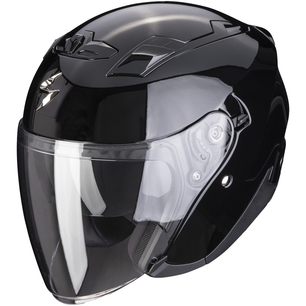 Motorcycle Open Face Helmet with Visor M - Scorpion EXO-230 Solid - Black