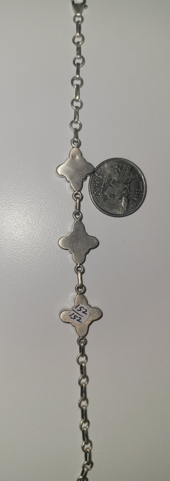 White Buffalo - Sterling Silver 925 bracelet - handmade - full silver back - 8"