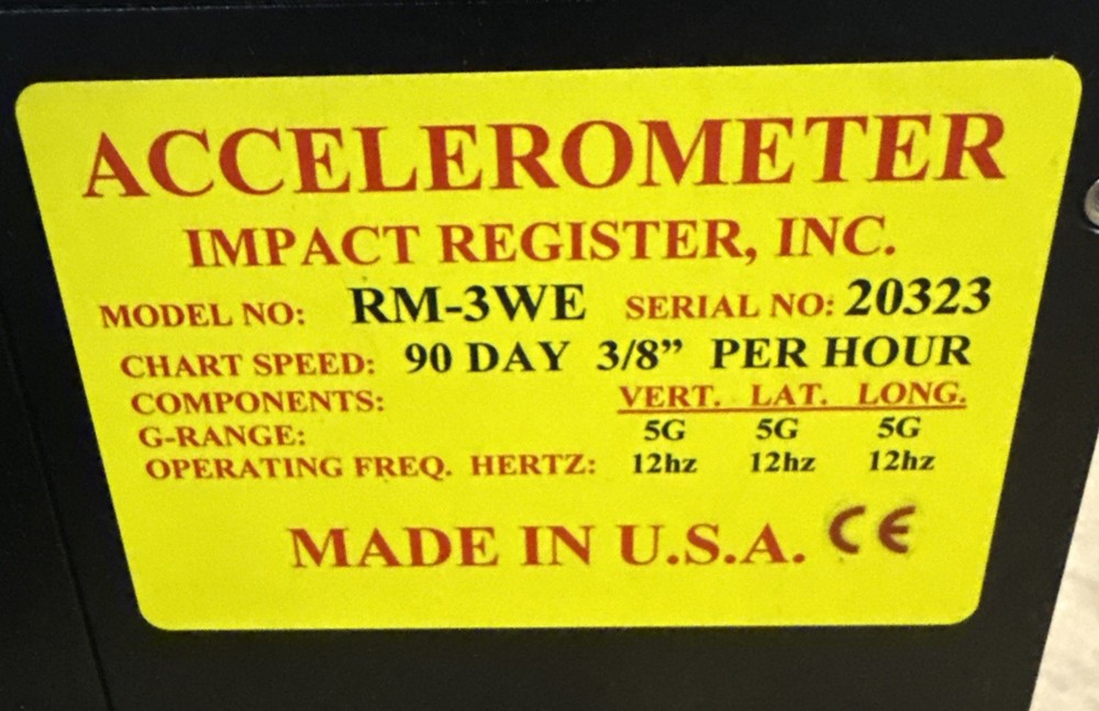 RM-3WE - Accelerometer Impact Register