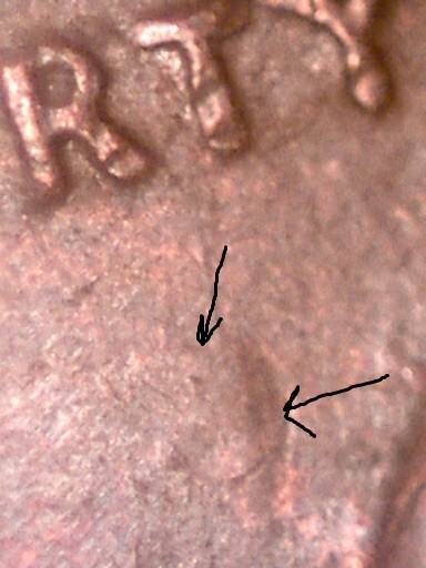 1971-D DIE CLASHED OBV LINCOLN ERROR CENT B637