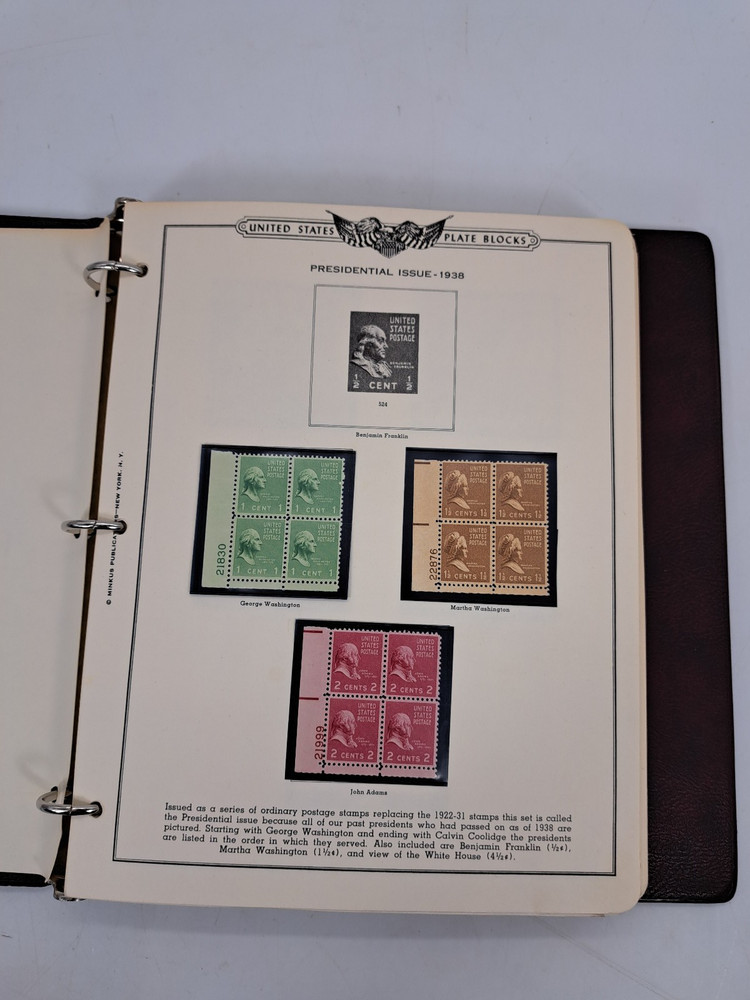 The American Plate Block Album Volume 2 1938-1968 Minkus (129 Plate Blocks)