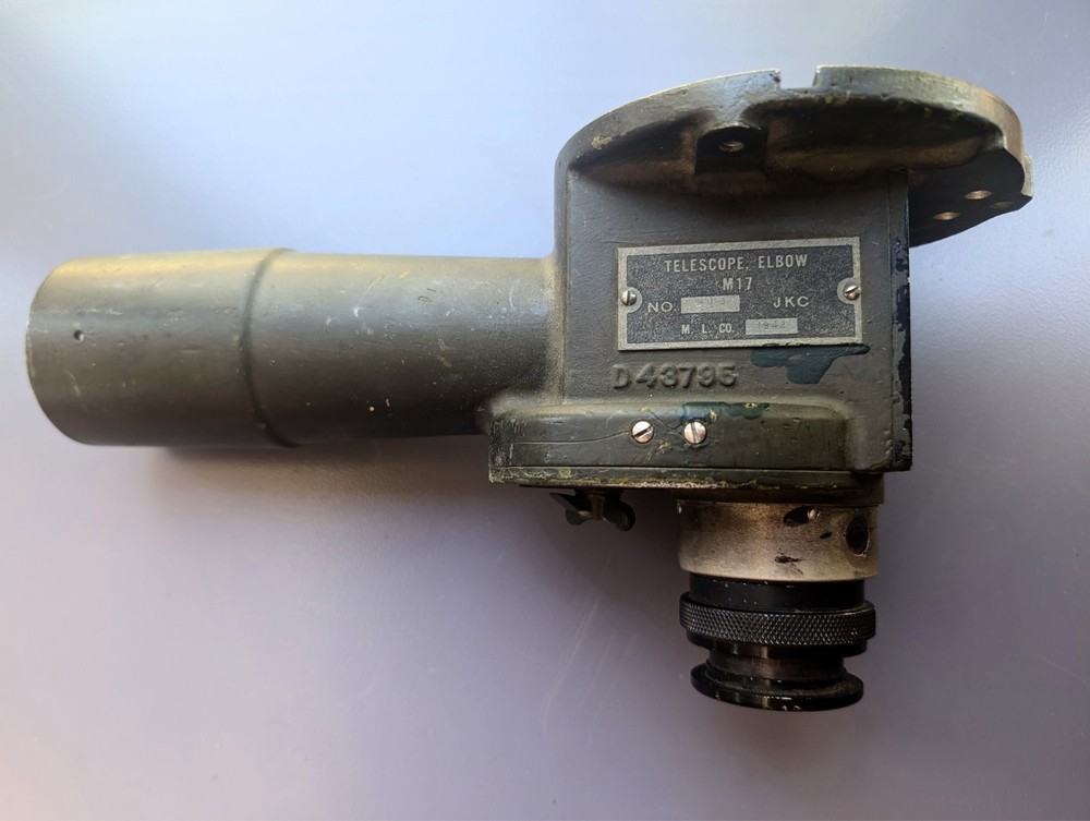 WWII M17 Telescope Elbow M.L. Co. Artillery Sight Working Filter Needs Cleaning