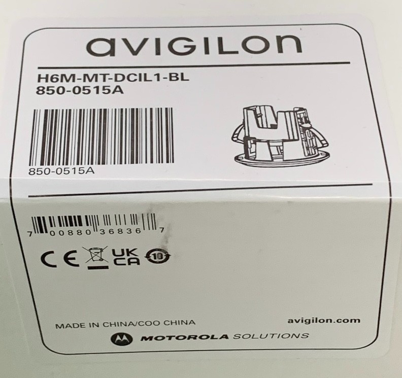 Avigilon Unity H6M-MT-DCIL-1-BL In-Ceiling Mount, Black