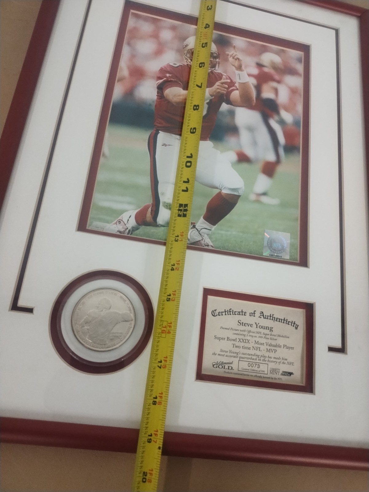 Steve Young Super Bowl XXIX MVP Coin .999 Pure Silver 2 Troy Ounce NFL BYU 49ers