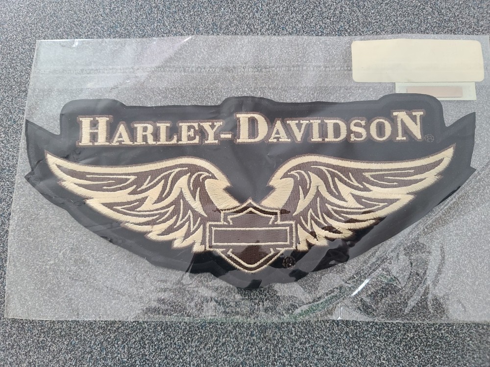 Large 10" x 4" - Harley Davidson Motorcycle Wings Shield Patch NOS