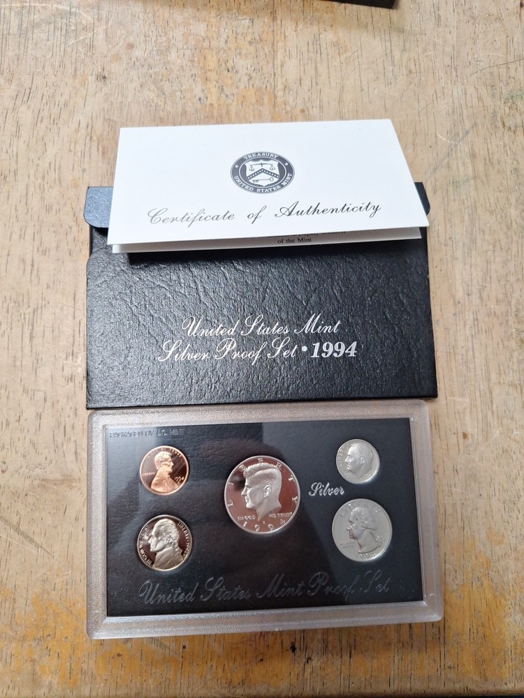 3 US Silver proof sets - 1994, 1995, 1996 w/ Box COA