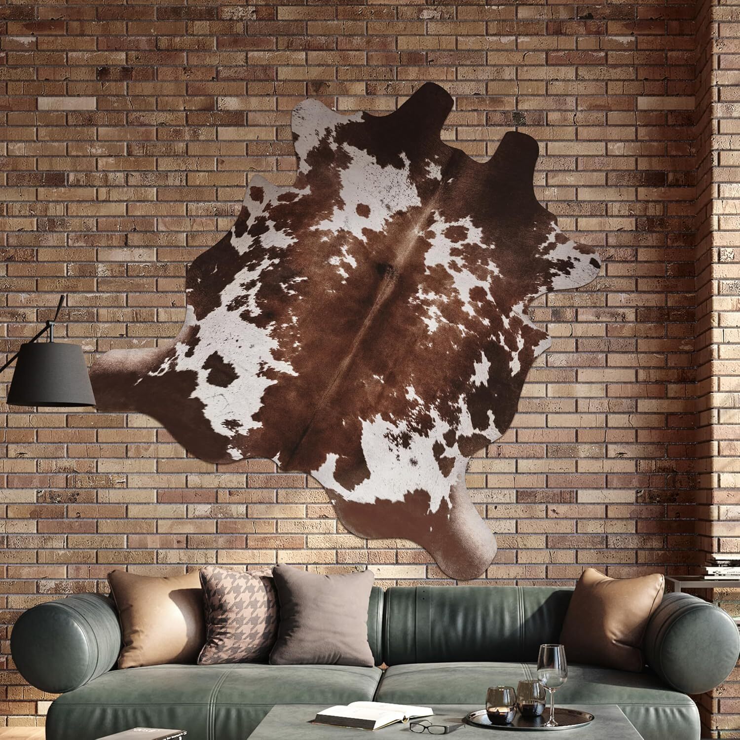 Cowhide faux cowhide rugs:Cow print rugs for living room and bedroom 4'6"x5'2"