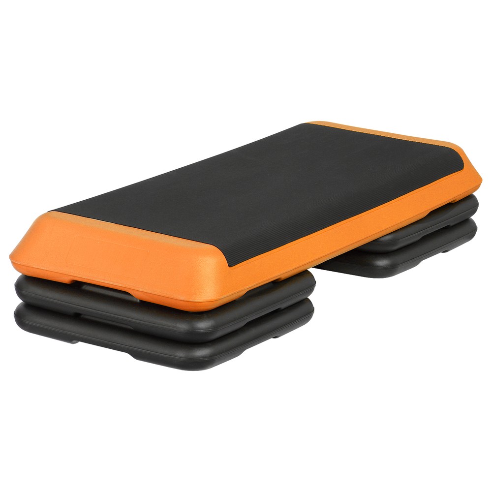 Adjustable Workout Aerobic Exercise Step Platform with 4 Risers Yellow