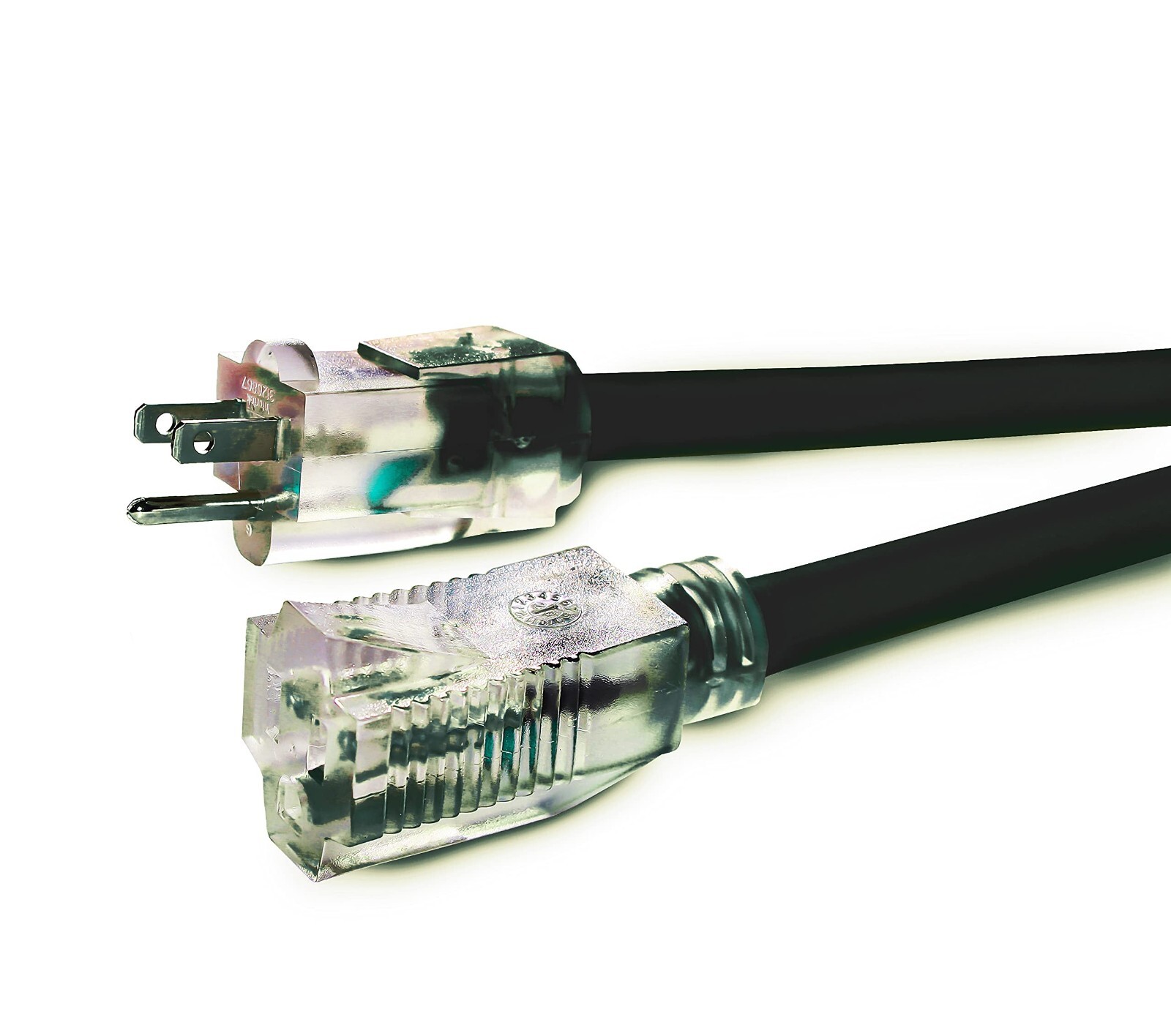 16/3 25ft Lighted End Indoor/Outdoor Black Heavy Duty Extension Cord (25 Feet)