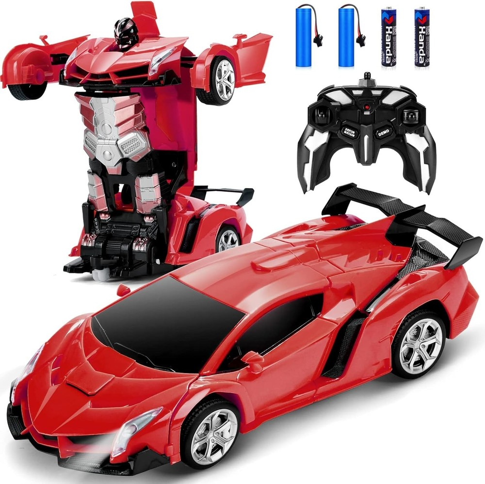 Coche teledirigido Dolanus, robot transformable, color rojo