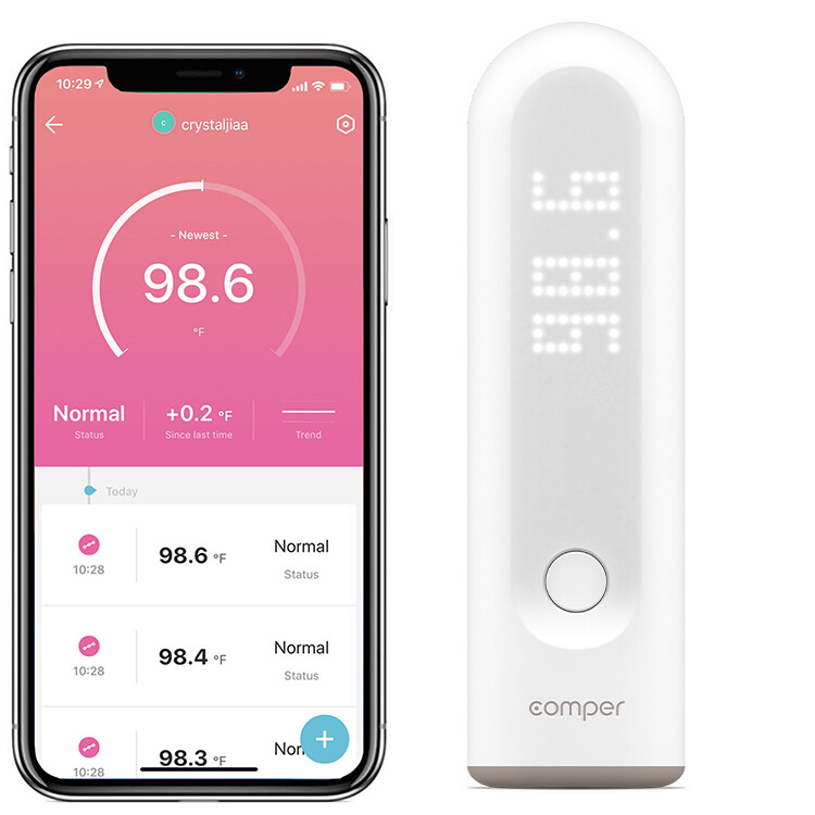 Comper Smart Forehead Thermometer For Kids&Adults Compatible with Apple/Android