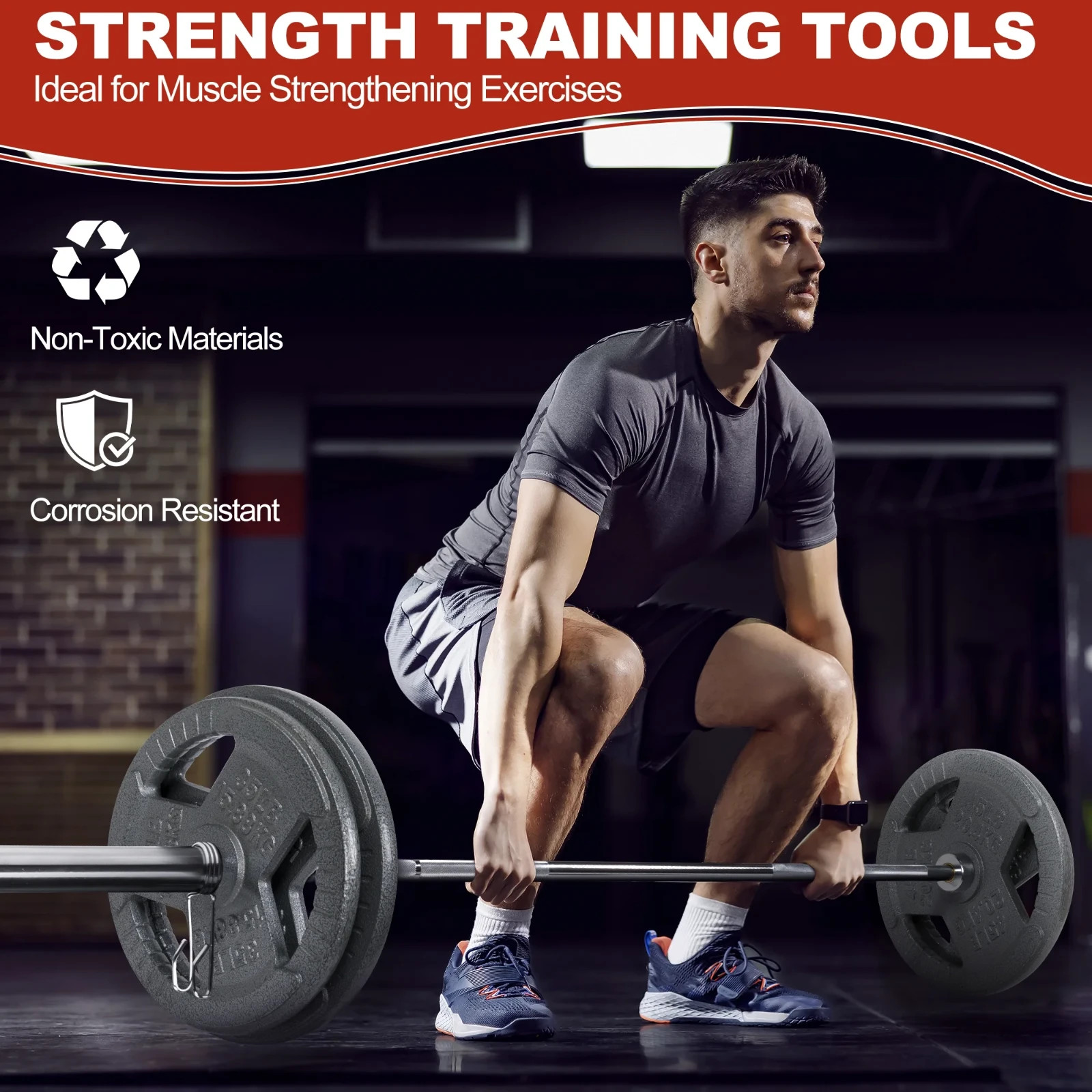 45lb x 2 Pair Cast Iron Weight Plates 2 Inch Olympic Barbell Plates Easy Grip