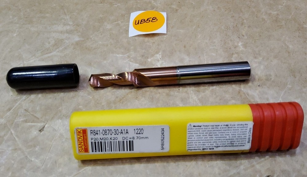 SANDVIK  R841-0870-30-A1A 1220 CARBIDE COOLANT STEP DRILL