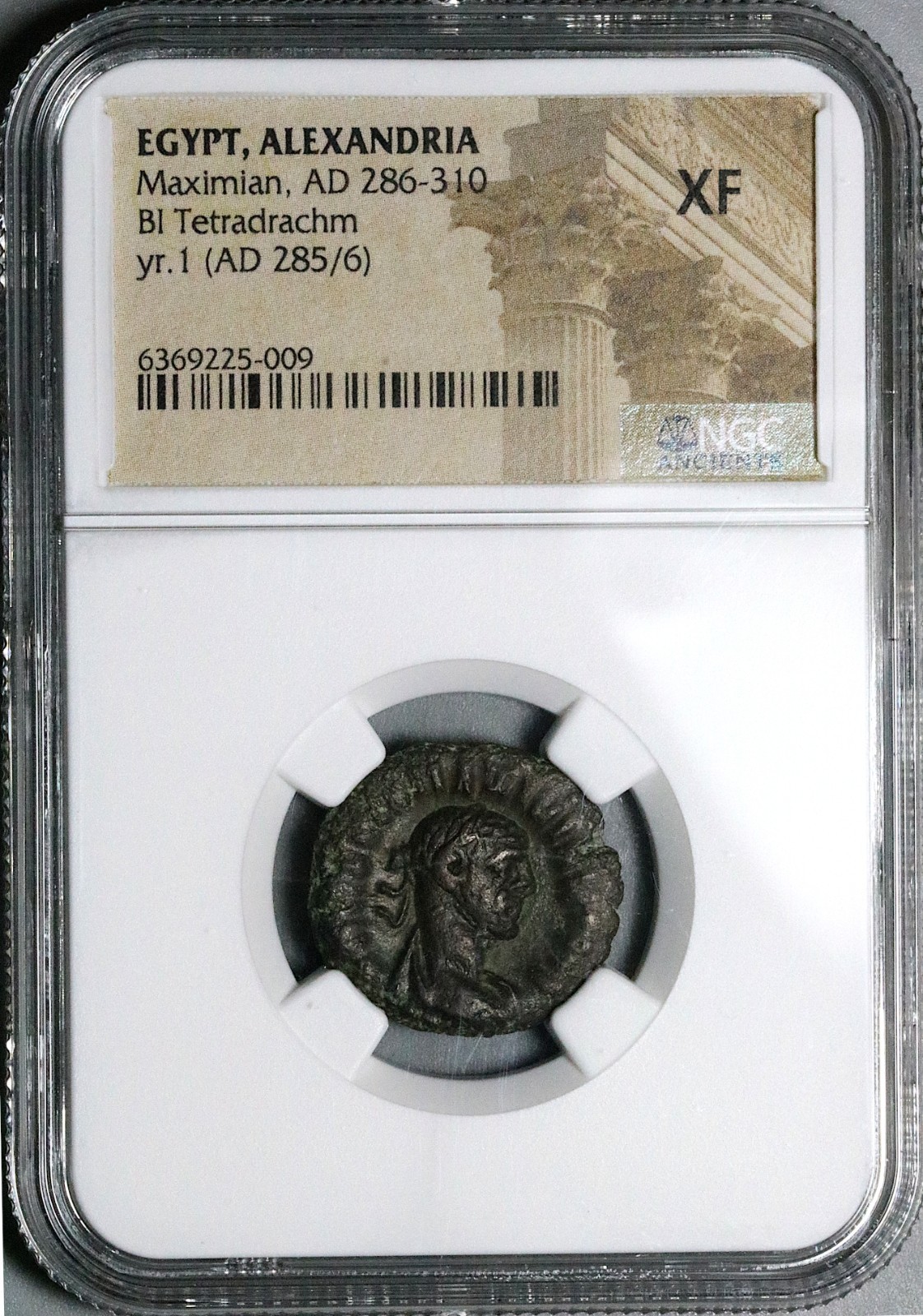 285 NGC XF Maximian Eirene Alexandria Roman Egypt Tetradrachm Peace (25080602C)