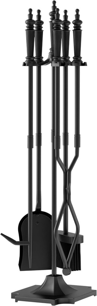 Versatile Cast Iron Fireplace Accessories Set - Includes Stand and Tools