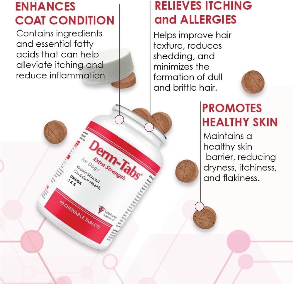 Derm-Tabs Extra Strength for Dogs (60 Chewable Tablets)