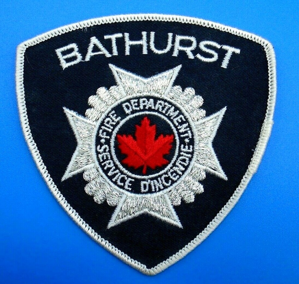 Bathurst Fire Department (New Brunswick, Canada) Silver Thread Shoulder Patch 4"