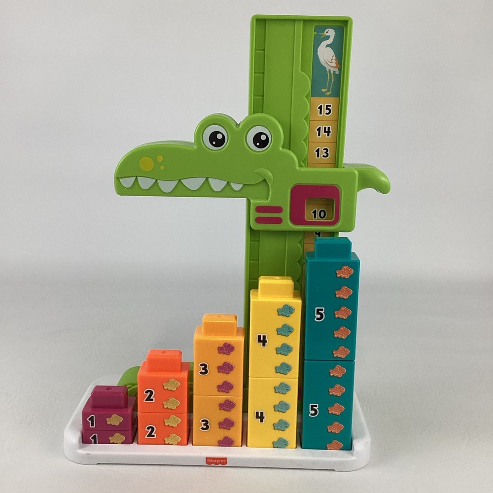 Fisher Price Adding Alligator Stacking Number Blocks Early Math Learning Count