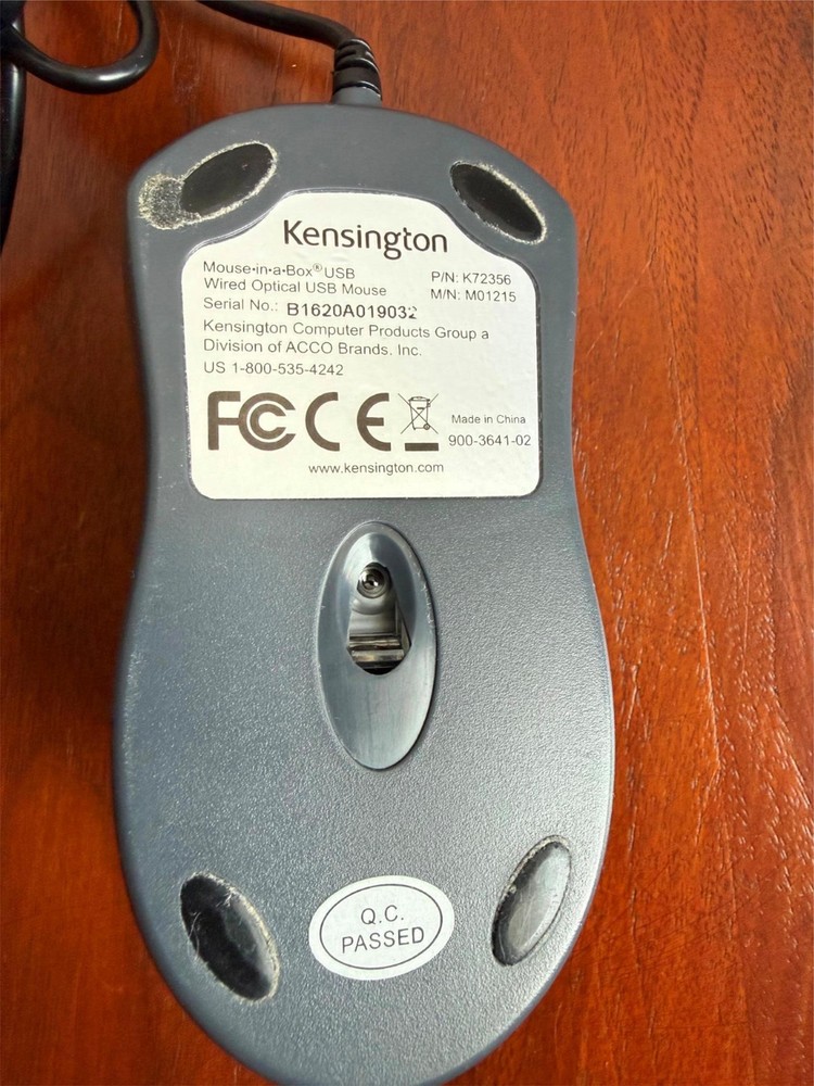 KENSINGTON M01215 WIRED OPTICAL USB MOUSE