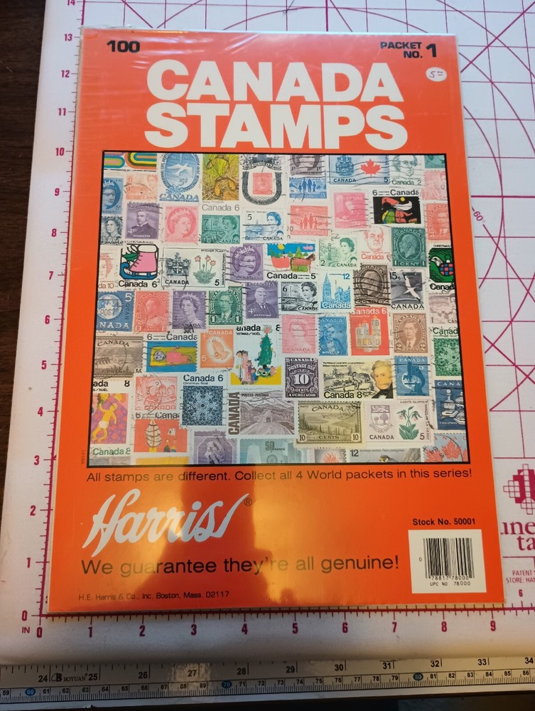 100 Canadian Stamps Assorted Unopened Harris Pack