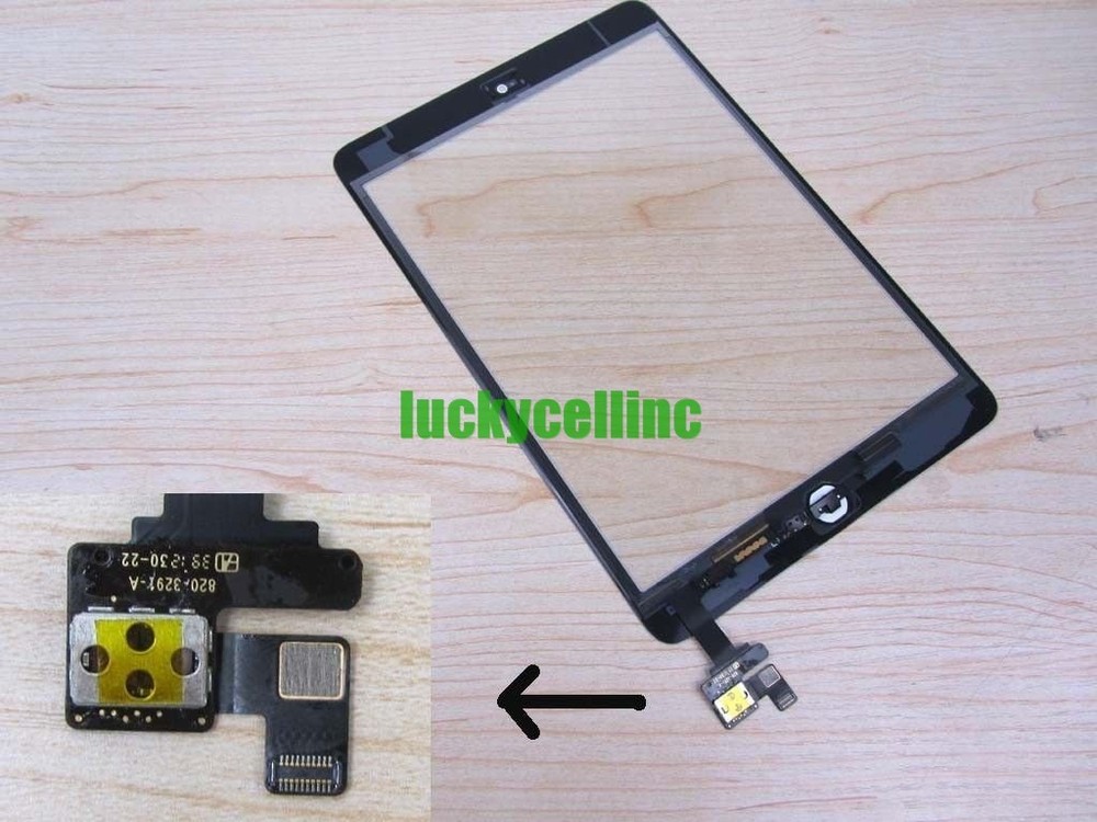 For iPad Mini 1/2 Touch Screen Digitizer + IC Connector Home Button + Tool White