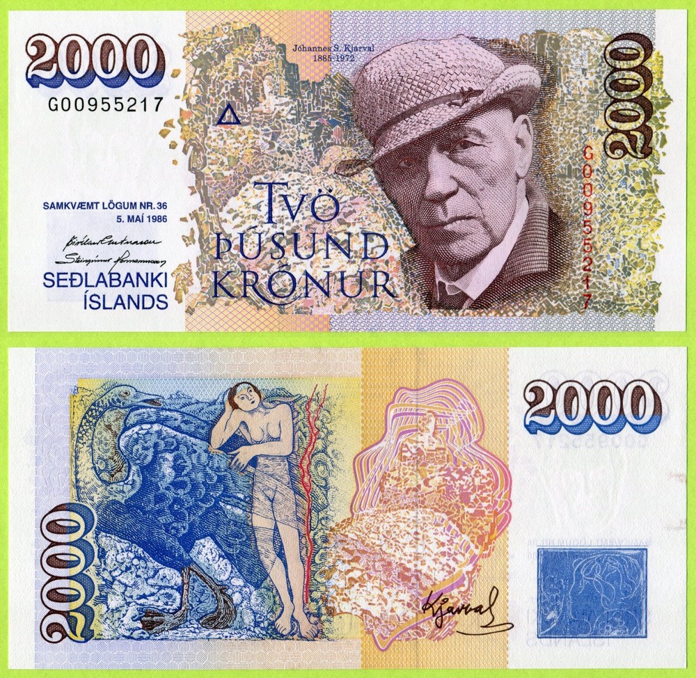 Iceland 2000 Kronur 1986 P57a1 UNC