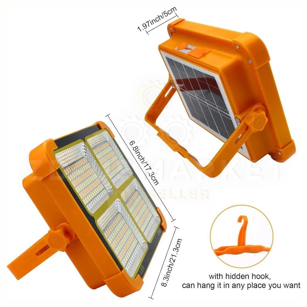 Portable LED Solar Rechargeable Work Light Outdoor Camping Security Light US