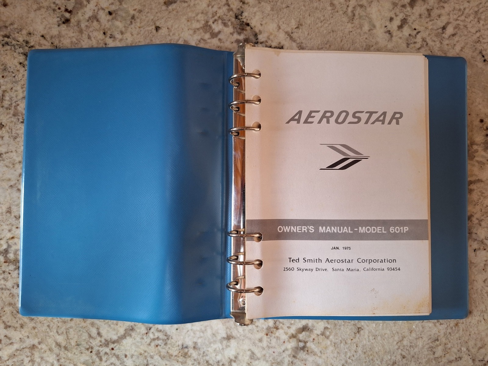 Ted Smith Aerostar Owners Manual Model 601P NICE!