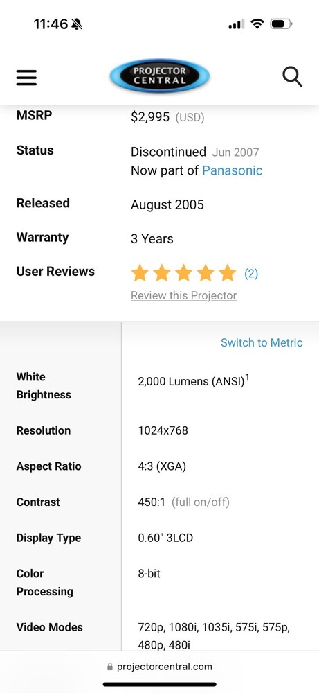 Sanyo PLC-XU73 Projector