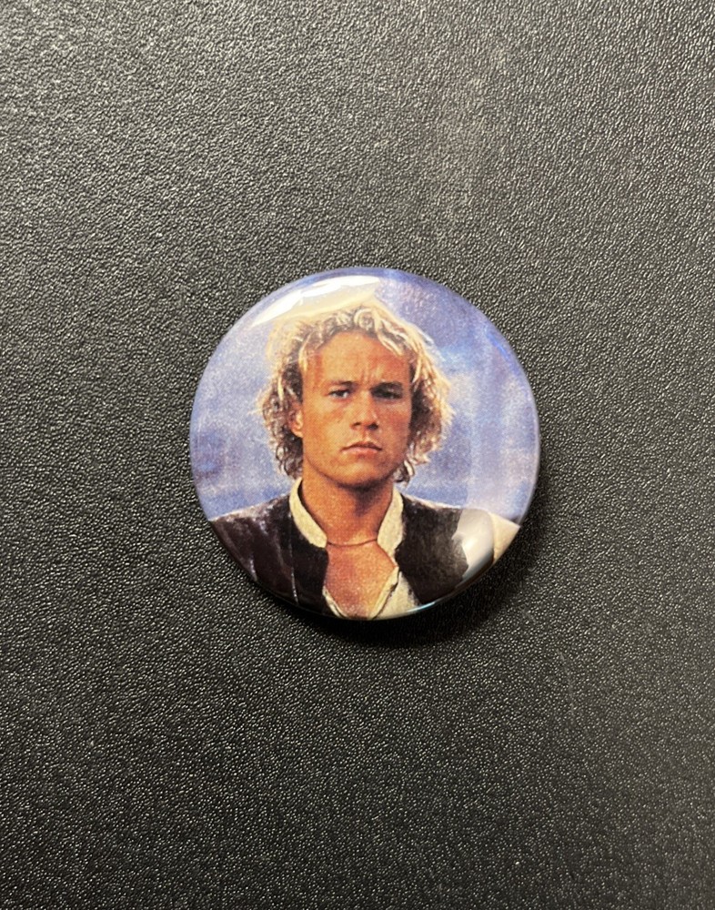 First Knight Pinback.  Original Handmade 1.5” Button. Heath Ledger.