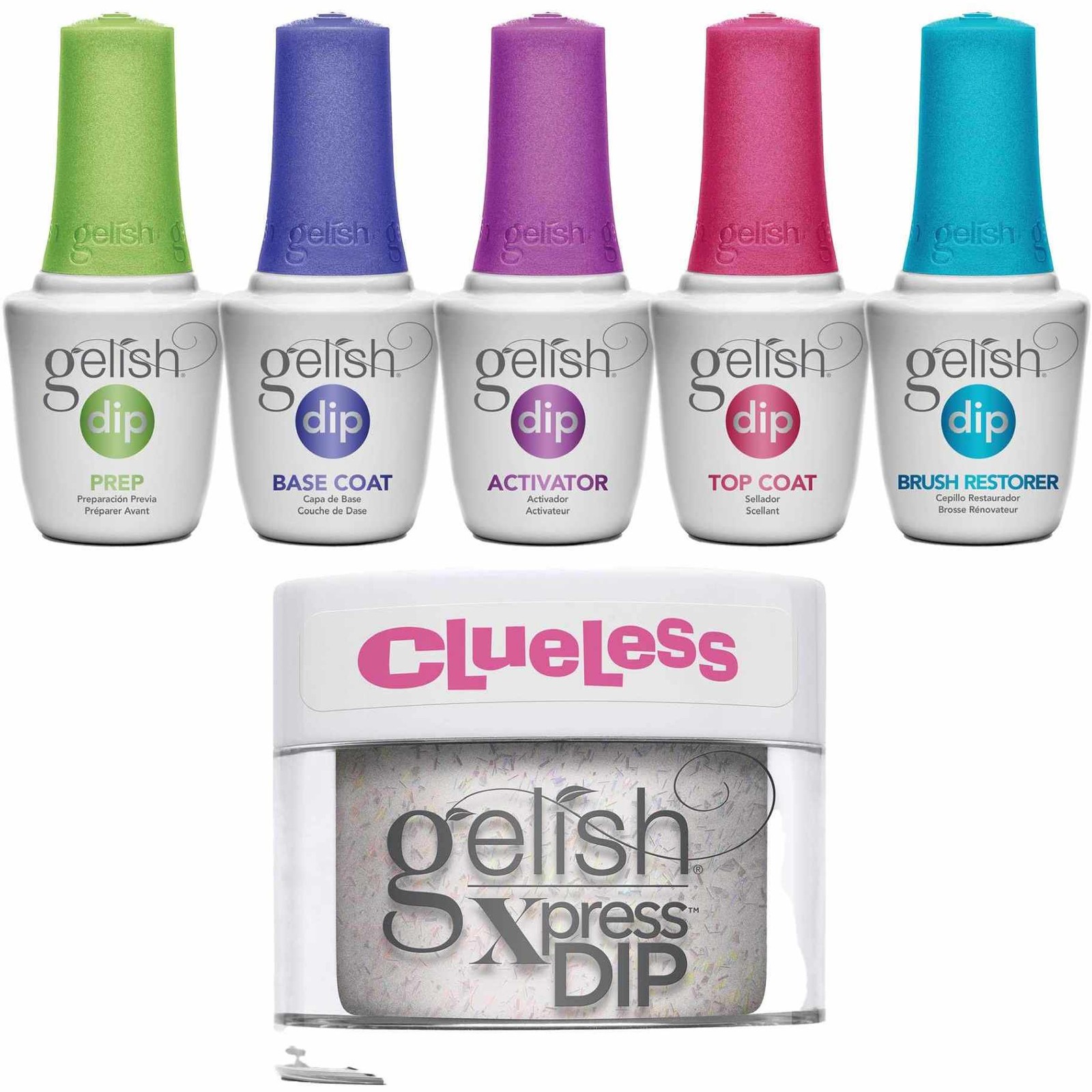 Gelish Dip Bundle, Includes Basix Kit and Glitter Overlay Dip Powder