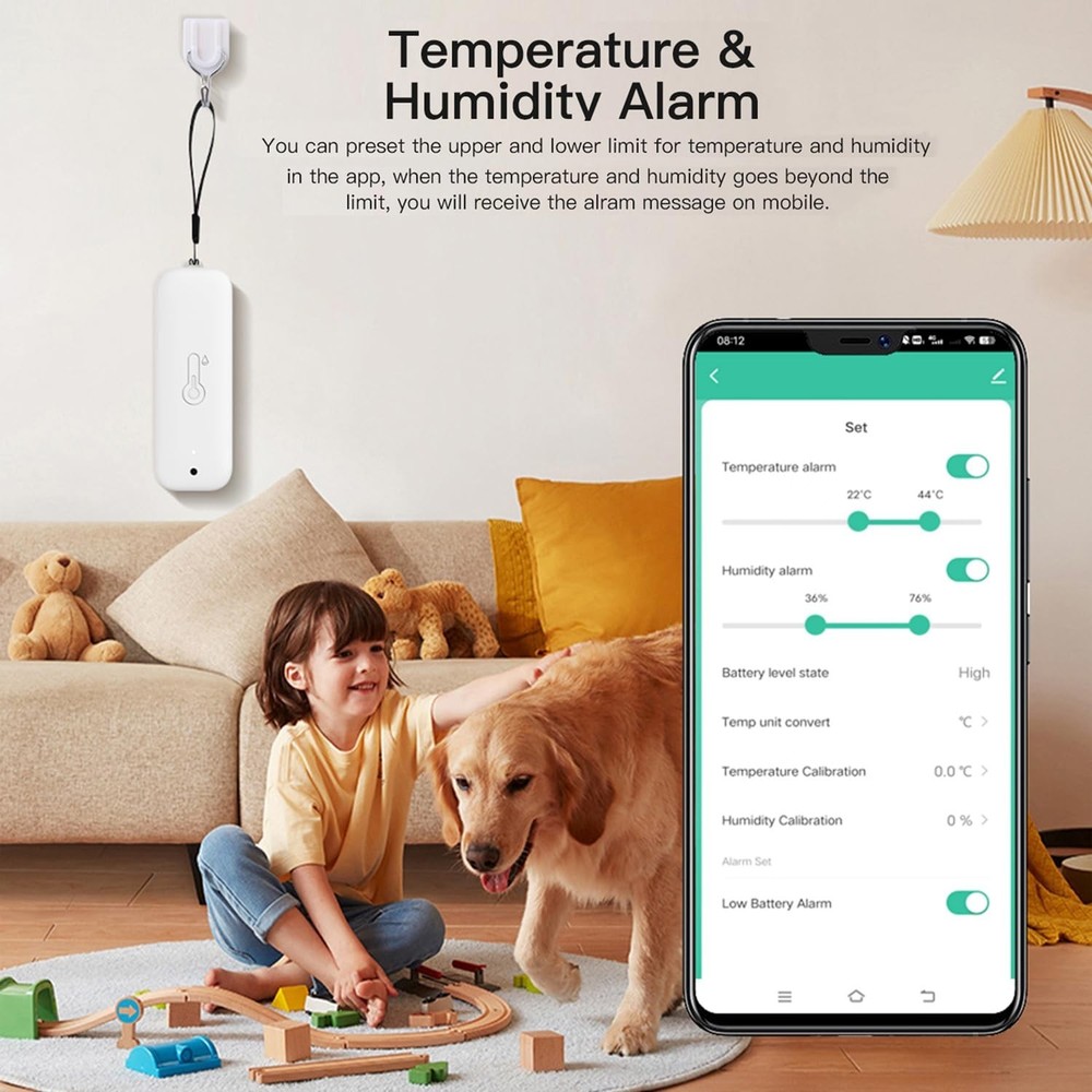 WiFi Hygrometer Thermometer Sensor: Wireless Smart Temperature Humidity Monit...