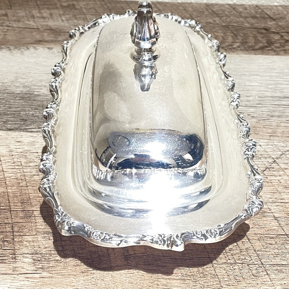 Vintage International Silver Company American Rose Covered Butter Dish W/ Insert