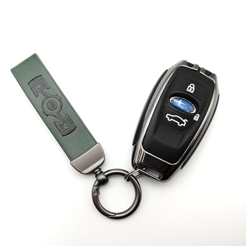 Leather Boxer Engine Keychain Green