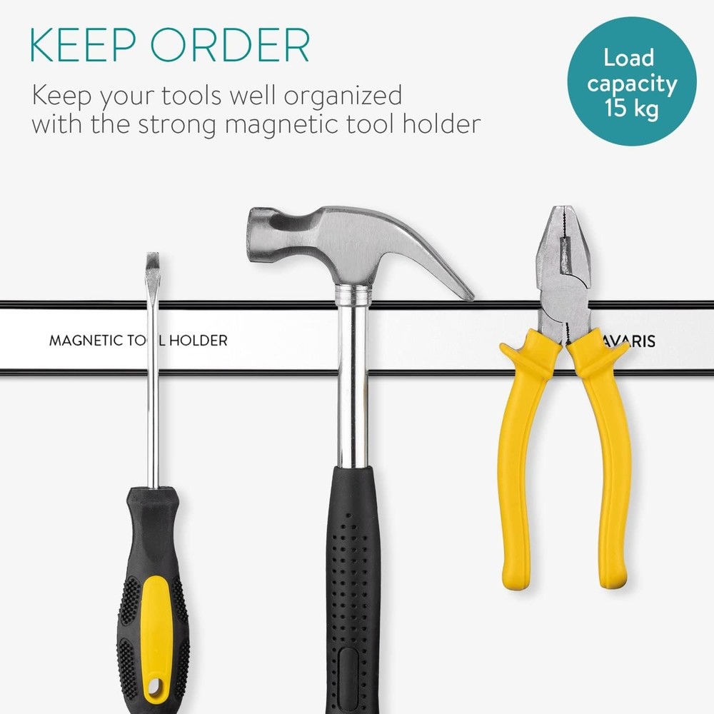 Wall-Mounted Magnetic Tool Holder Set, 12-Inch Racks for Efficient Tool Storage