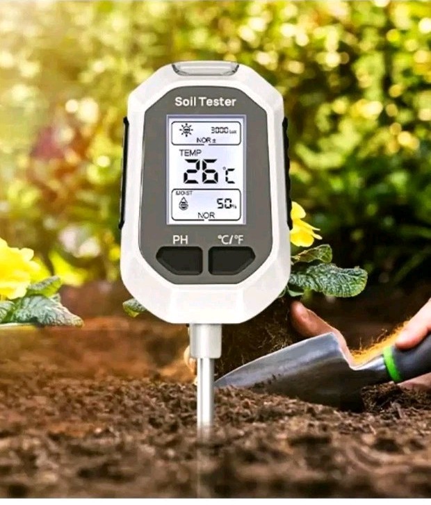 Advanced Soil Tester: Moisture, pH, Temperature & Light - Backlight Display. F1