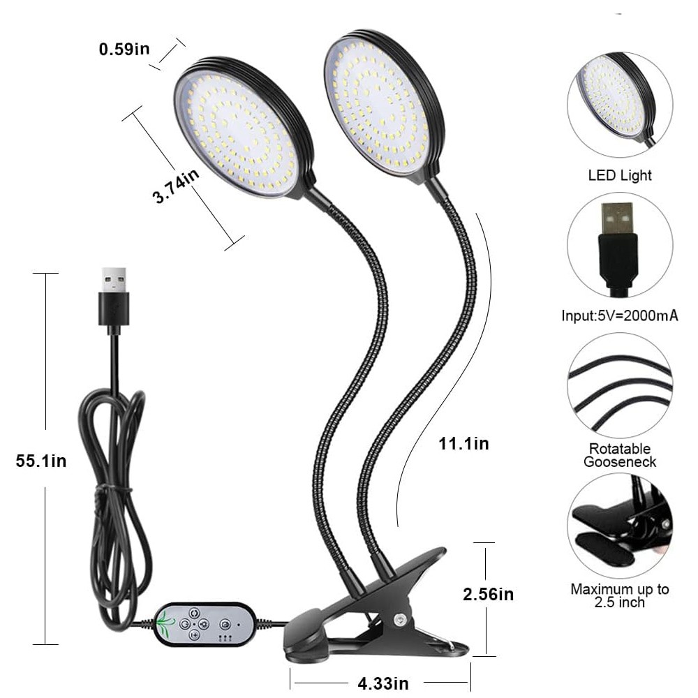 LED Grow Light Plant Growing Lamp Full Spectrum for Indoor Plants Hydroponics US